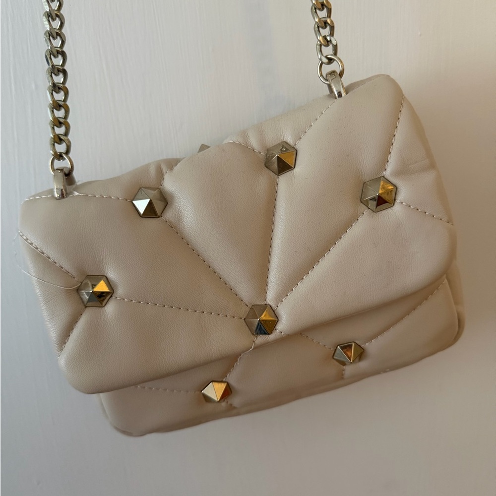 ZARA cream Quilted Bag